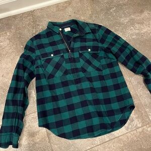 J. Crew Green and Black Plaid Button Down Shirt